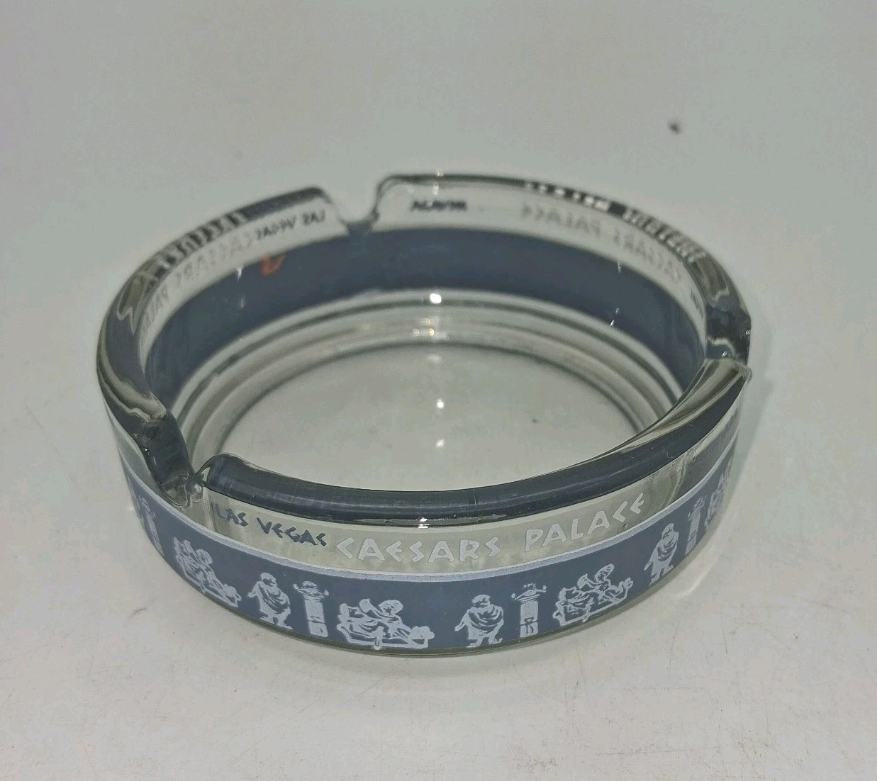 Vtg Caesars Palace Glass Ashtray Las Vegas Casino Greek Mancave Poker SMALL CHIP Vtg Caesars Palace Glass Ashtray Las Vegas Casino Greek Mancave Poker SMALL CHIP