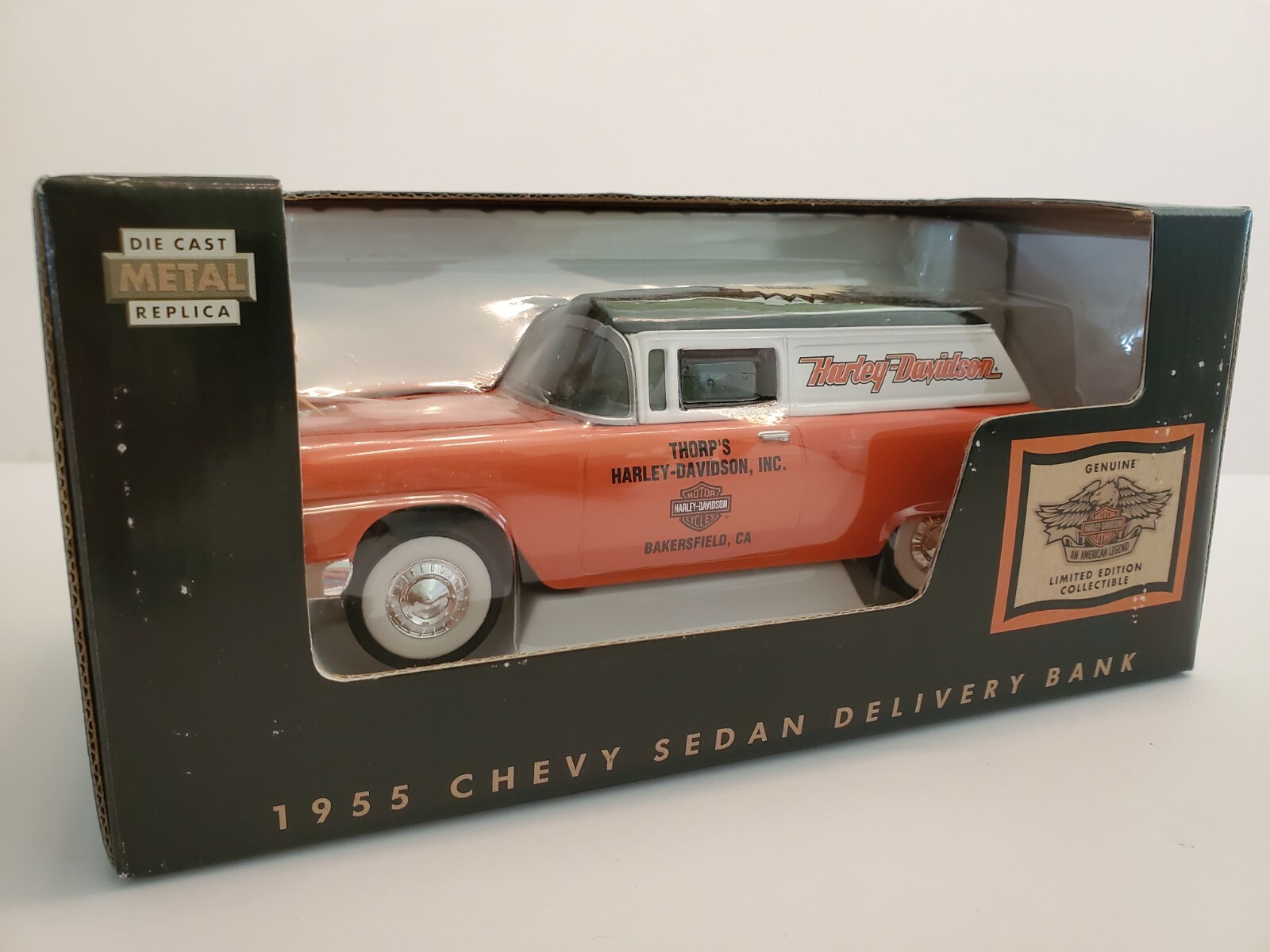 Harley Davidson Collectible Coin Bank 1:25 scale 1955 Chevy Sedan Delivery