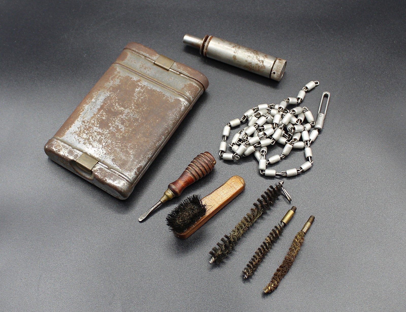 Vintage G. Appel 1935 WWII German Rifle Cleaning Kit Field Gear w/ Brush & Tools