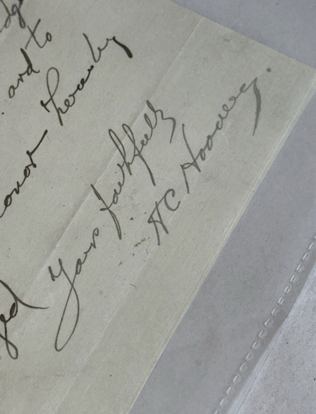 Herbert Hoover ALS Handwritten Note Signed H.C. Hoover - COA