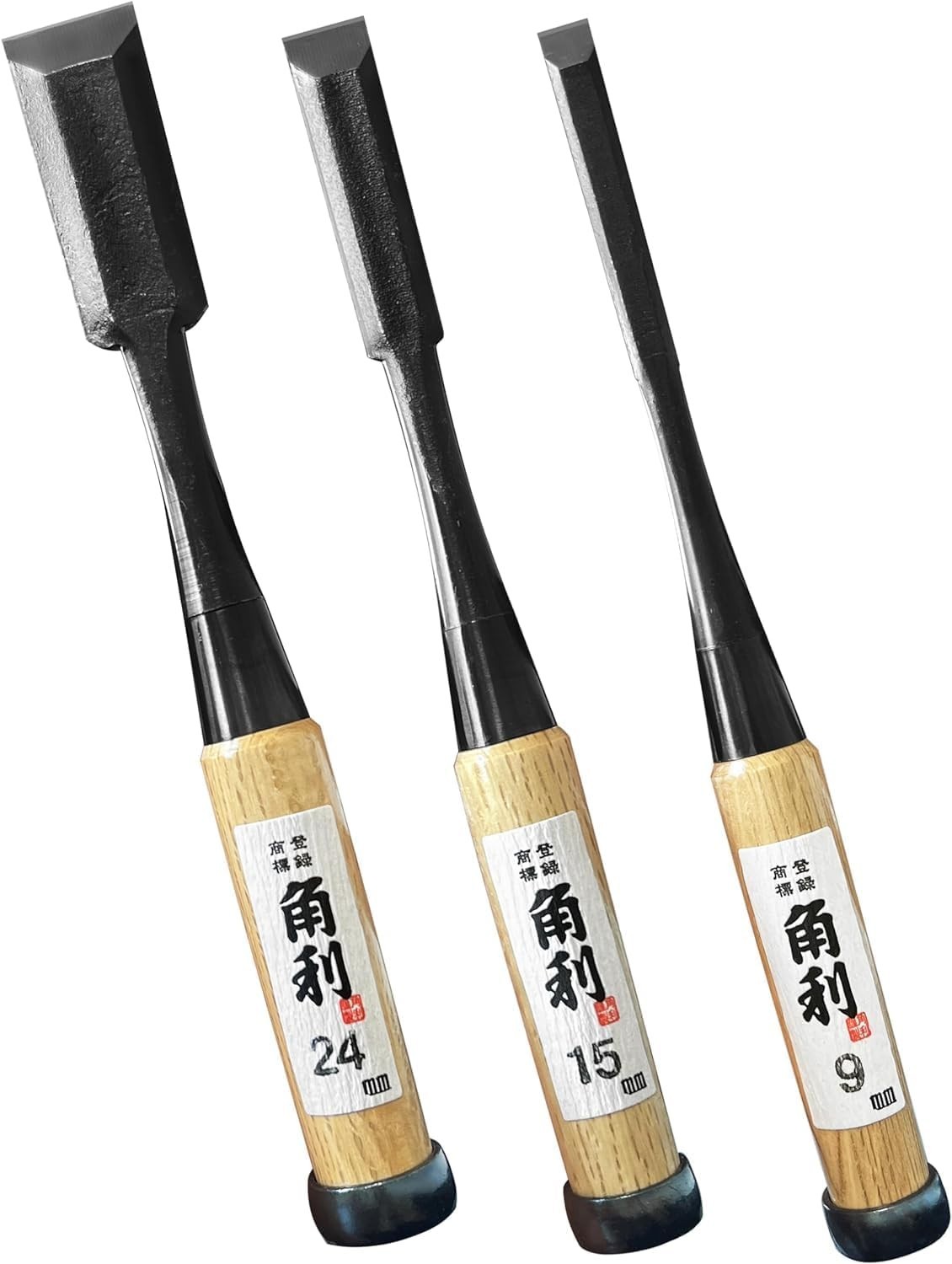 Japanese Chisels Oire Nomi Carpentry Tools Set of 3 Kakuri Japan