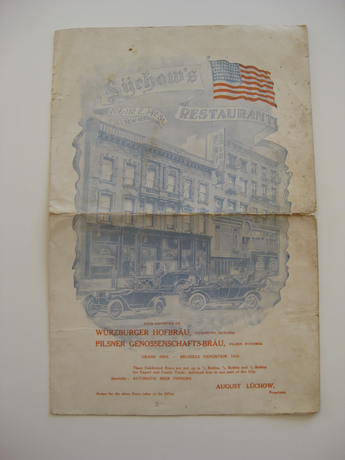 Vtg 1917 Luchow's German Restaurant Menu New York 106-112 E. 14th. St. Rare Vtg 1917 Luchow's German Restaurant Menu New York 106-112 E. 14th. St. Rare