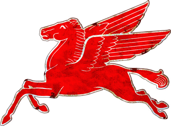 Distressed Pegasus Flying Horse Sign 47x36
