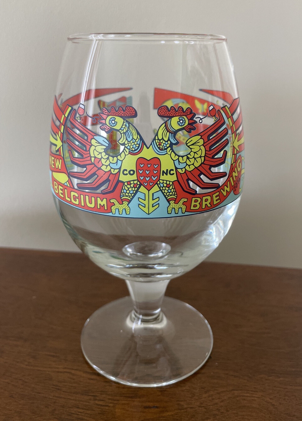 New Belgium Brewing 25th Anniversary 2016 Tulip Shaped Beer Glass~Colorful