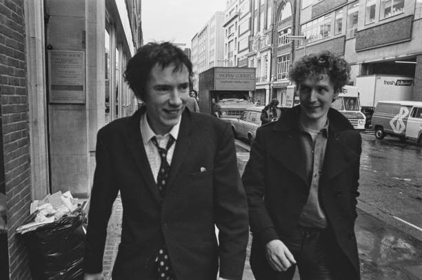 British singer Johnny Rotten of punk band Sex Pistols leaving Malb- Old Photo
