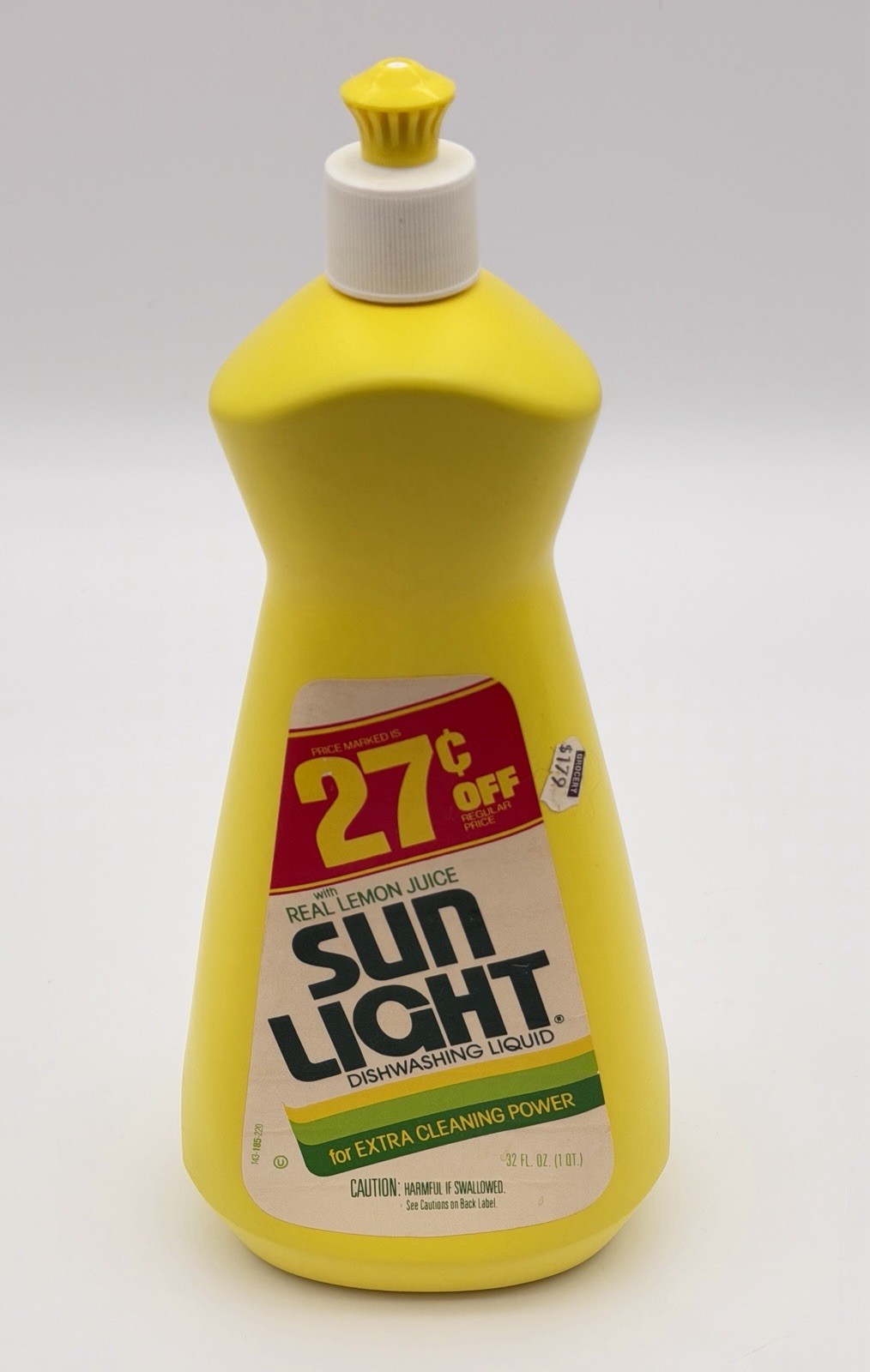 NOS Vintage Sunlight Dishwashing Liquid 32oz. With Real Lemon Juice