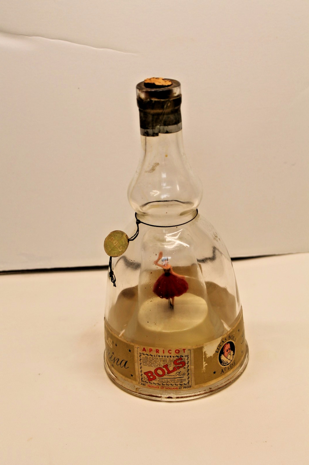 Vintage Bols Dancing Ballerina Bottle Reuge Music Box   Working condition 