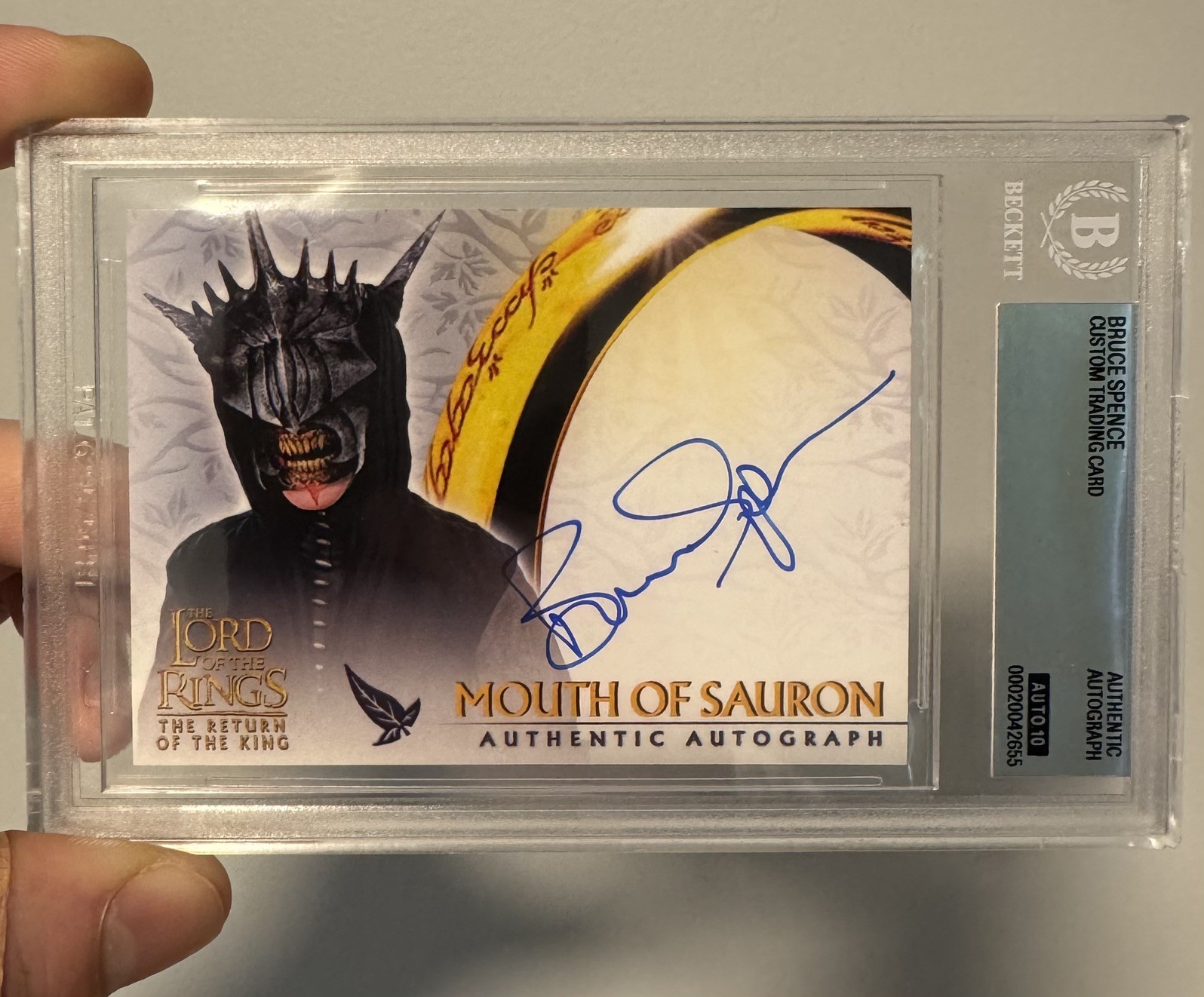 Lord Of The Rings BGS 10 graded Bruce Spence As The Mouth of Sauron Autograph
