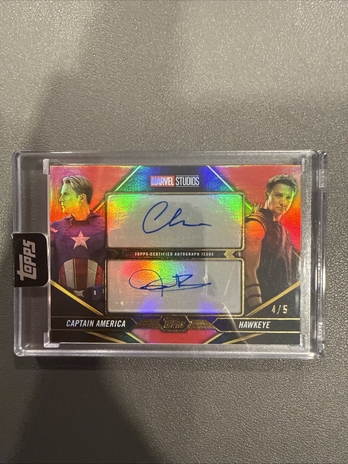 2025 Topps Marvel The Collector Captain America /Hawkeye Dual Auto Red /5 🔥🔥🔥