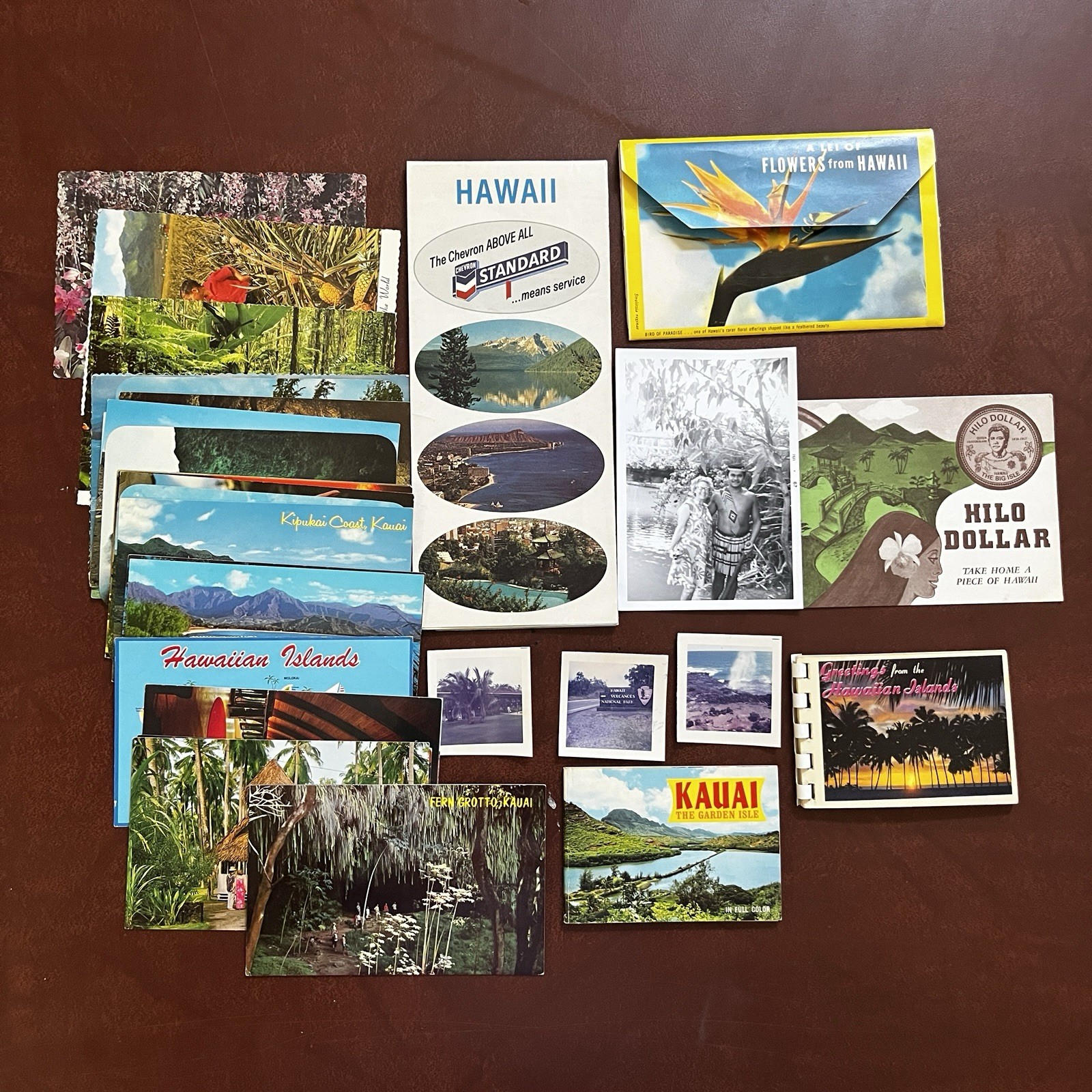 Vintage Hawaii Souvenir Ephemera Lot Postcards Photo Books Kauai Hilo 1960s