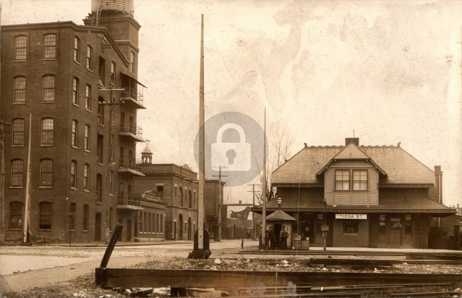 Philadelphia PA Tioga Street View Train Station Depot 1900s RPPC Postcard COPY