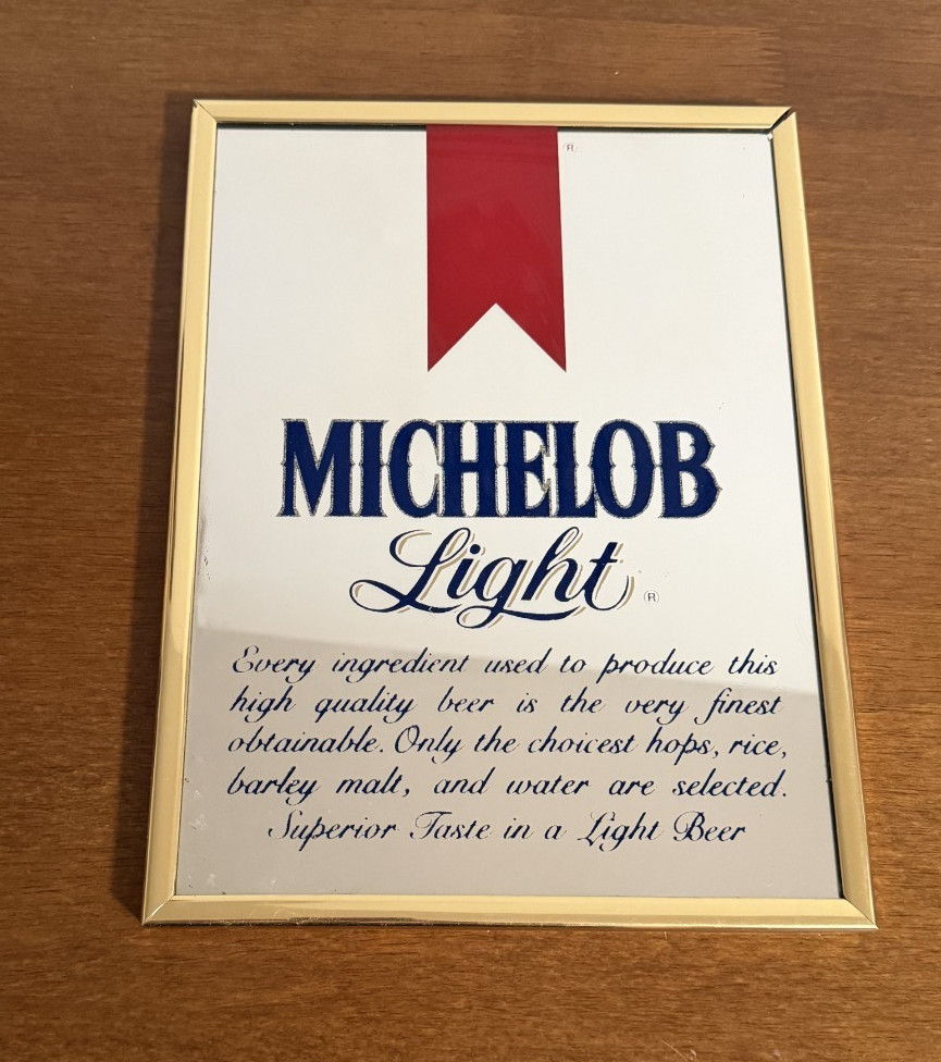 Vintage 1970s Michelob Light Mirror Sign