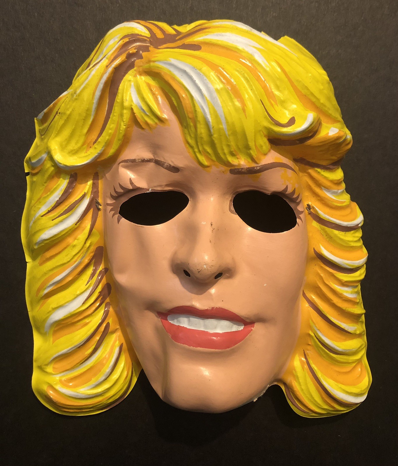 Vintage 1970’s Farrah Fawcett Halloween Costume Mask *flaws* NTS2D23