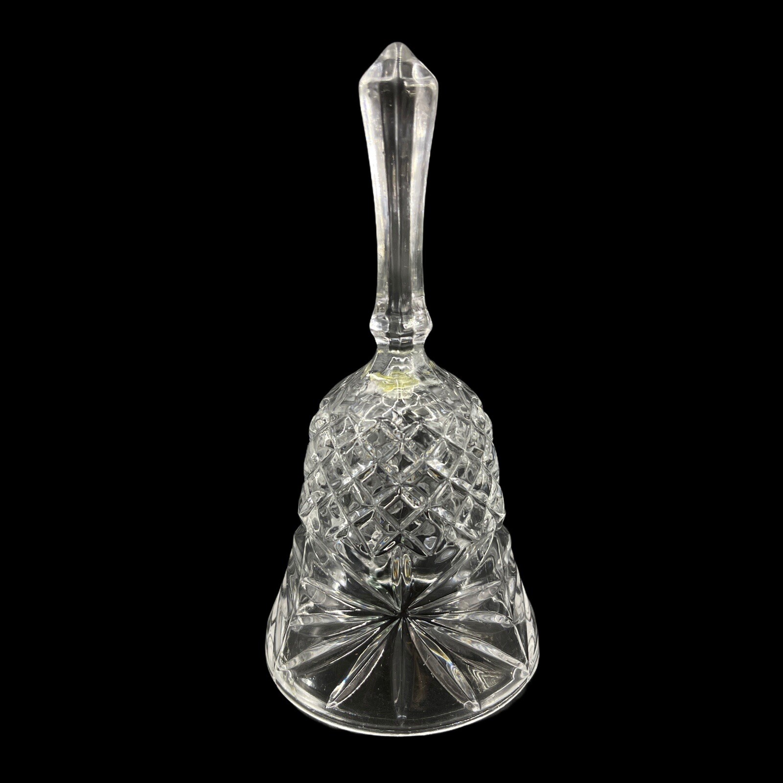 Vintage Pressed Glass Bell Crystal Diamond Fan Pattern 5 1/4