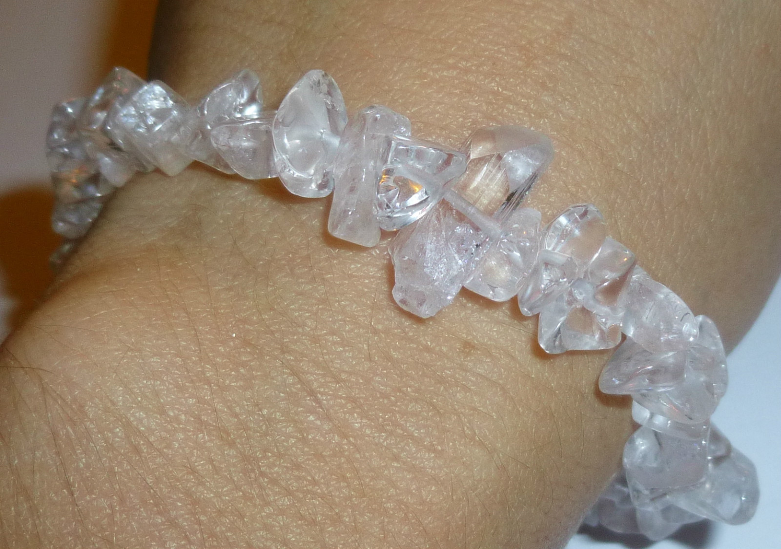 *BEAUTIFUL LIGHT FILLED ALL DANBURITE NATURAL CRYSTAL BRACELET TERMINATED FOCAL*