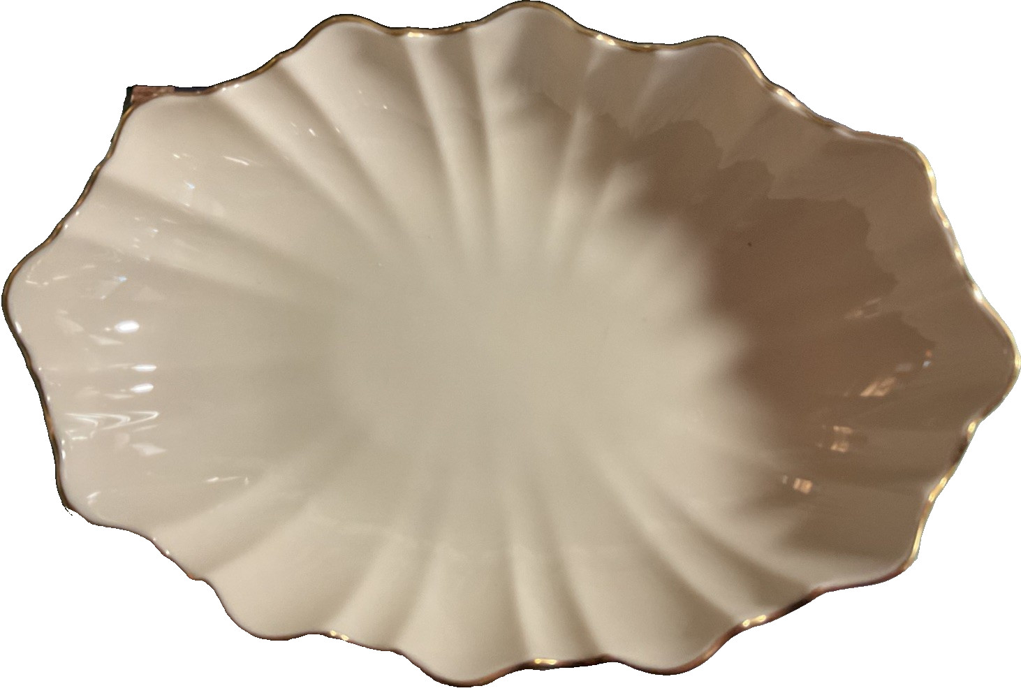 Lenox Fine Porcelain Footed Serving Bowl 24 Karat Gold Trim