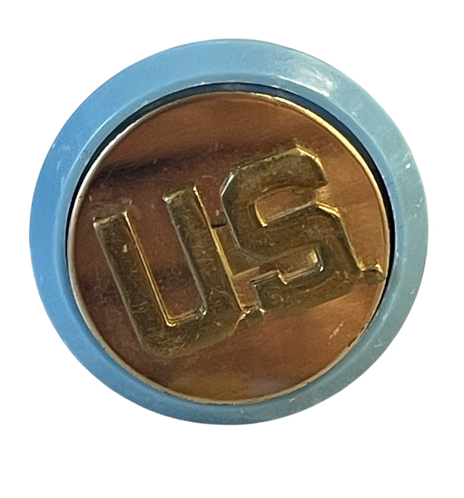 Vintage US Army Uniform Insignia Pinback Light Blue Military Patriotic Emblem