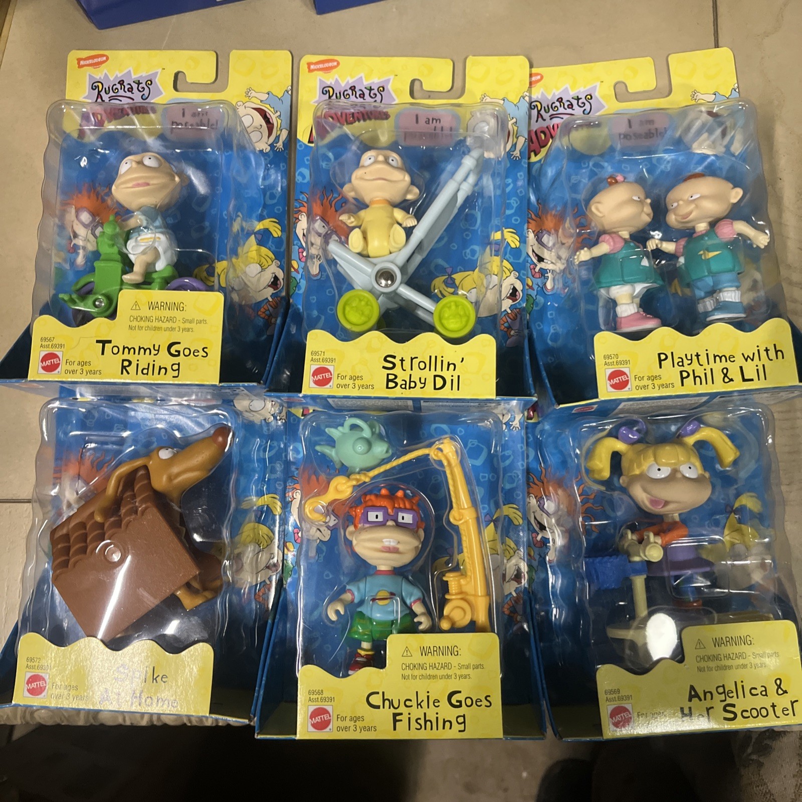 Complete Set Of Six Vintage Rugrats Adventures Posable Figures 1999 NIP Complete Set Of Six Vintage Rugrats Adventures Posable Figures 1999 NIP