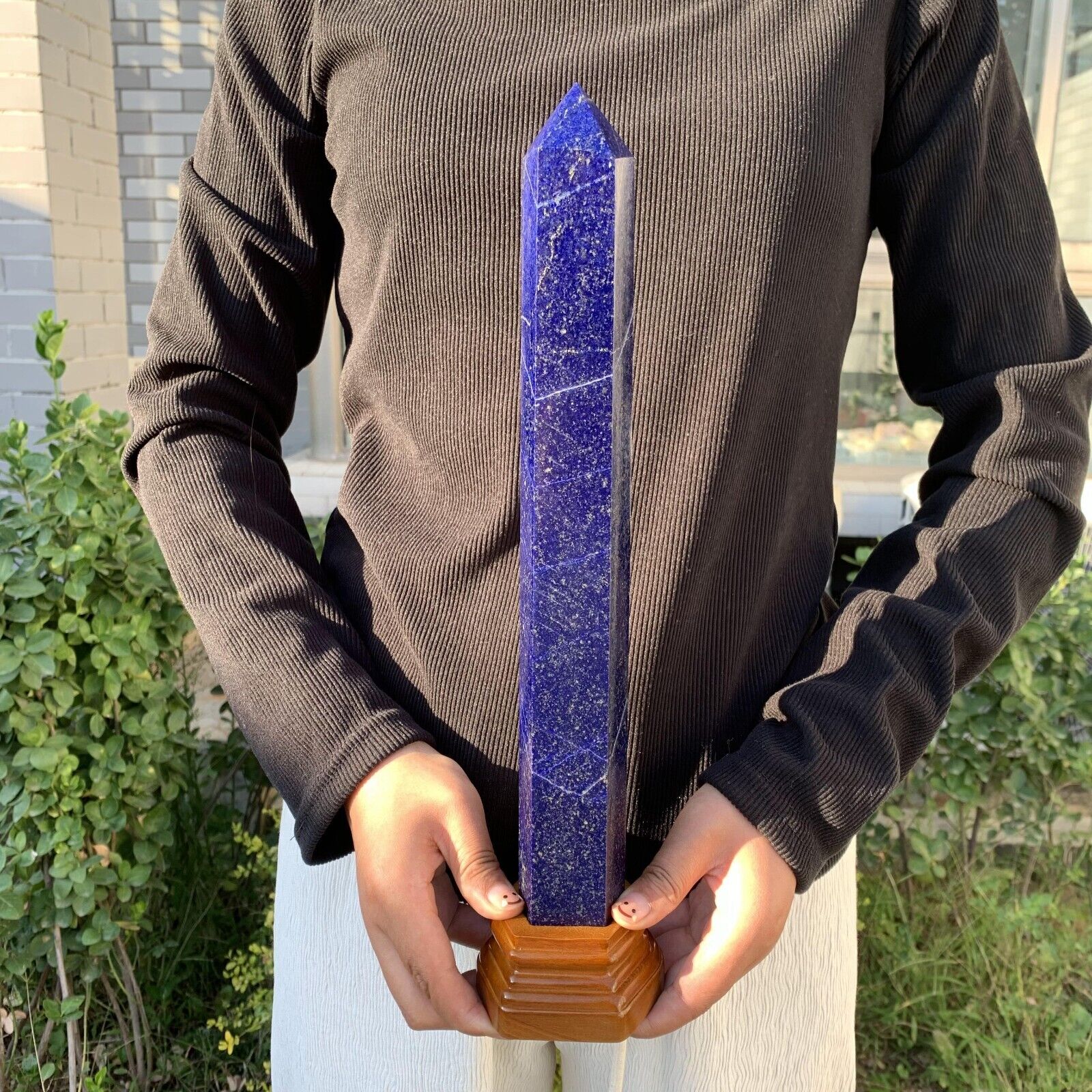 1130g Natural Lapis lazuli polished Tower Obelisk Point Healing Crystal Reiki