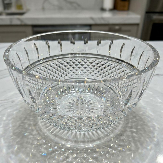 Waterford $925 Crystal Irish Lace Mastercraft Bowl Cut Glass Ireland Signed