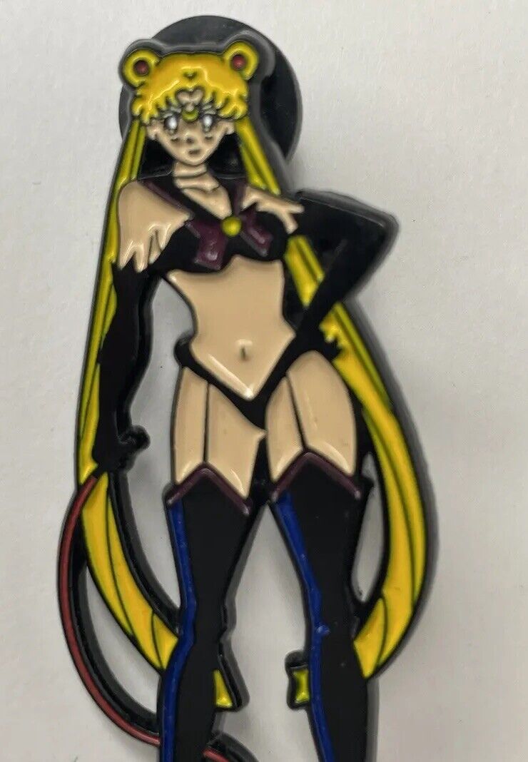 Sailor Moon Enamel Metal Tac Pin Square Collectible Anime Yellow Black