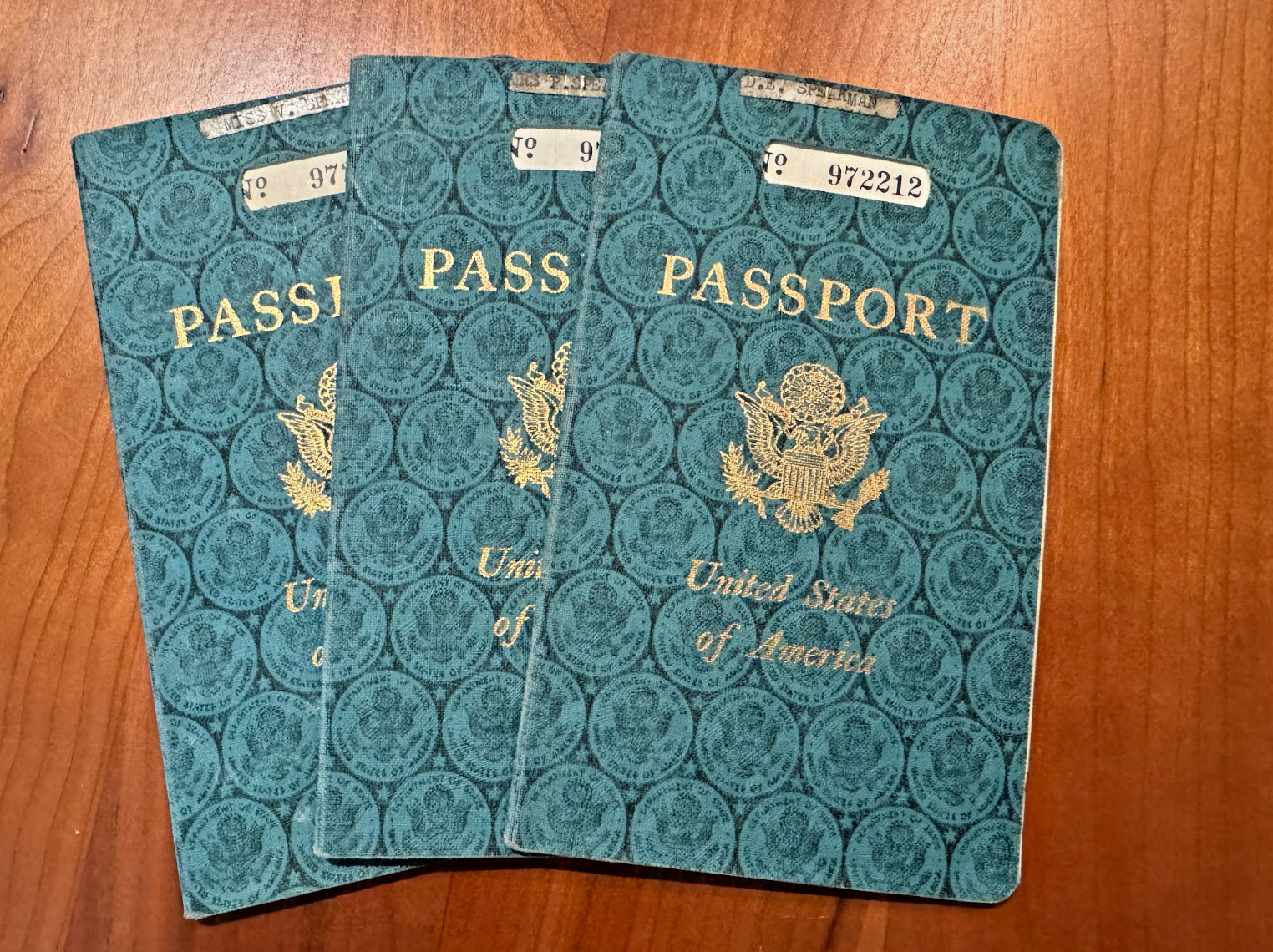 VINTAGE Lot of 3 Cancelled State Department Passports Korea Stamps 1950s 60s