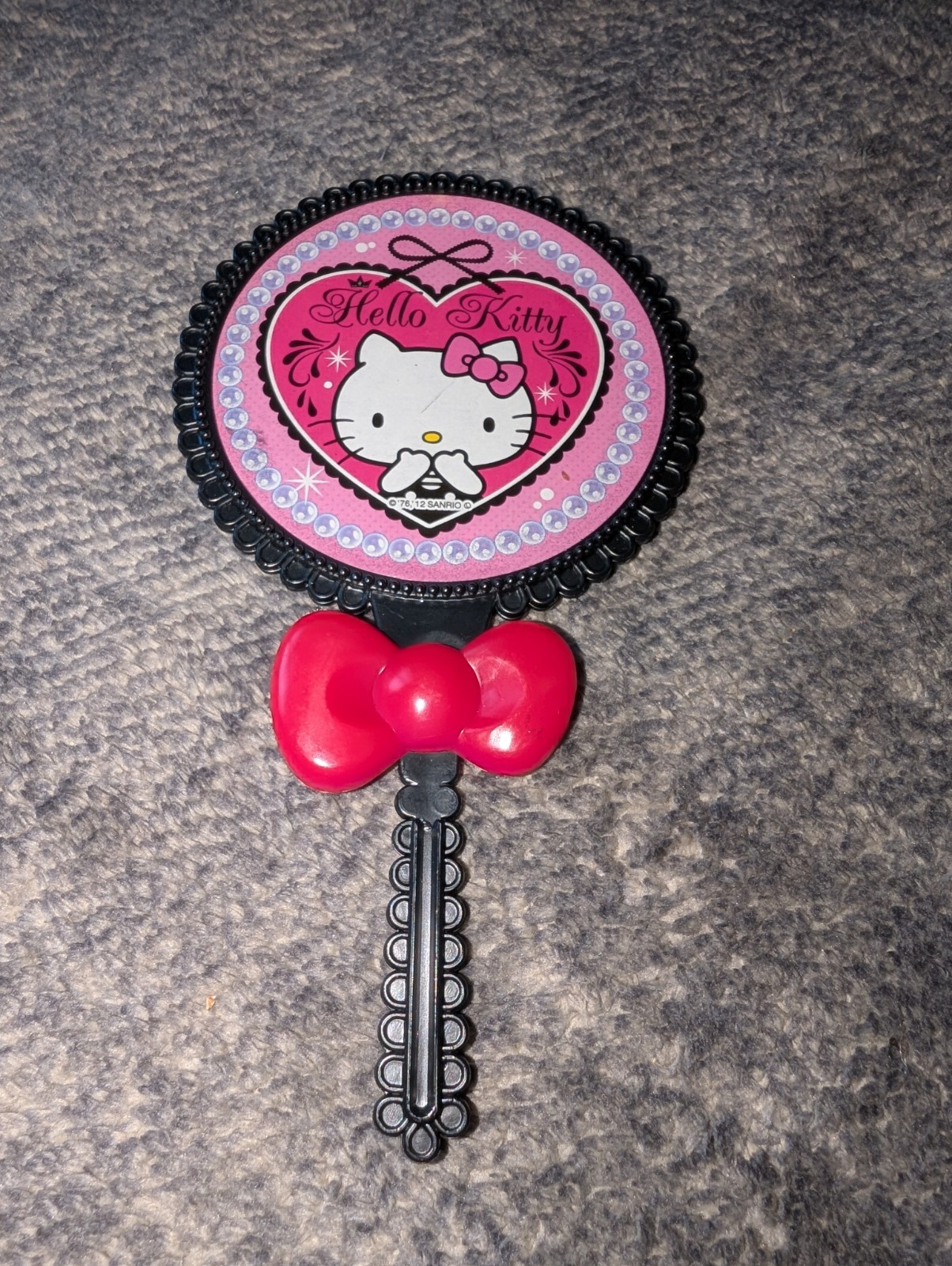 Hello Kitty Sanrio Cute Black & Pink Make Up Hand Mirror 2012 5