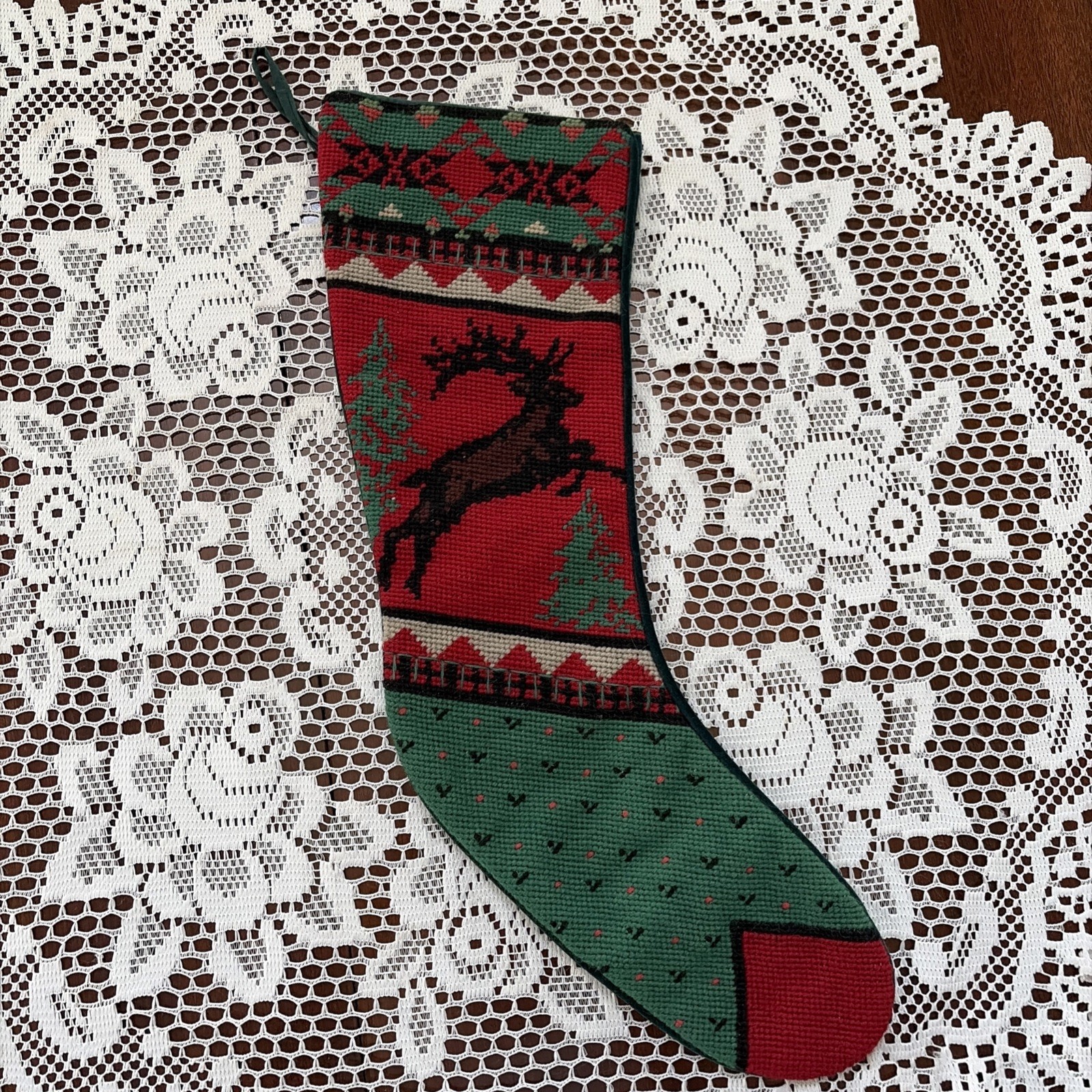 MIDWEST - I HAVE  99+ Needlepoint Christmas Stockings - Stagg Elk