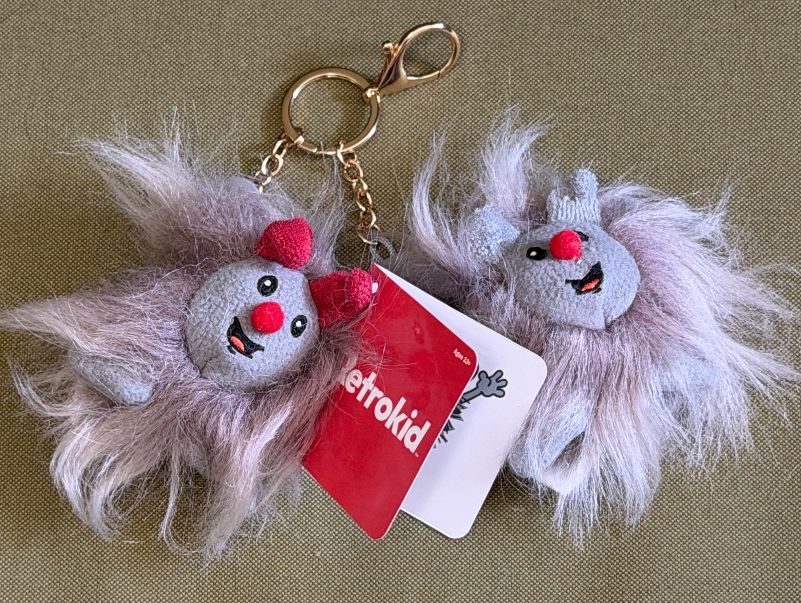 ⭐ The Big Comfy Couch Dust Bunnies Fuzzy Wuzzy Plush Keychain Bag Charm NEW ⭐