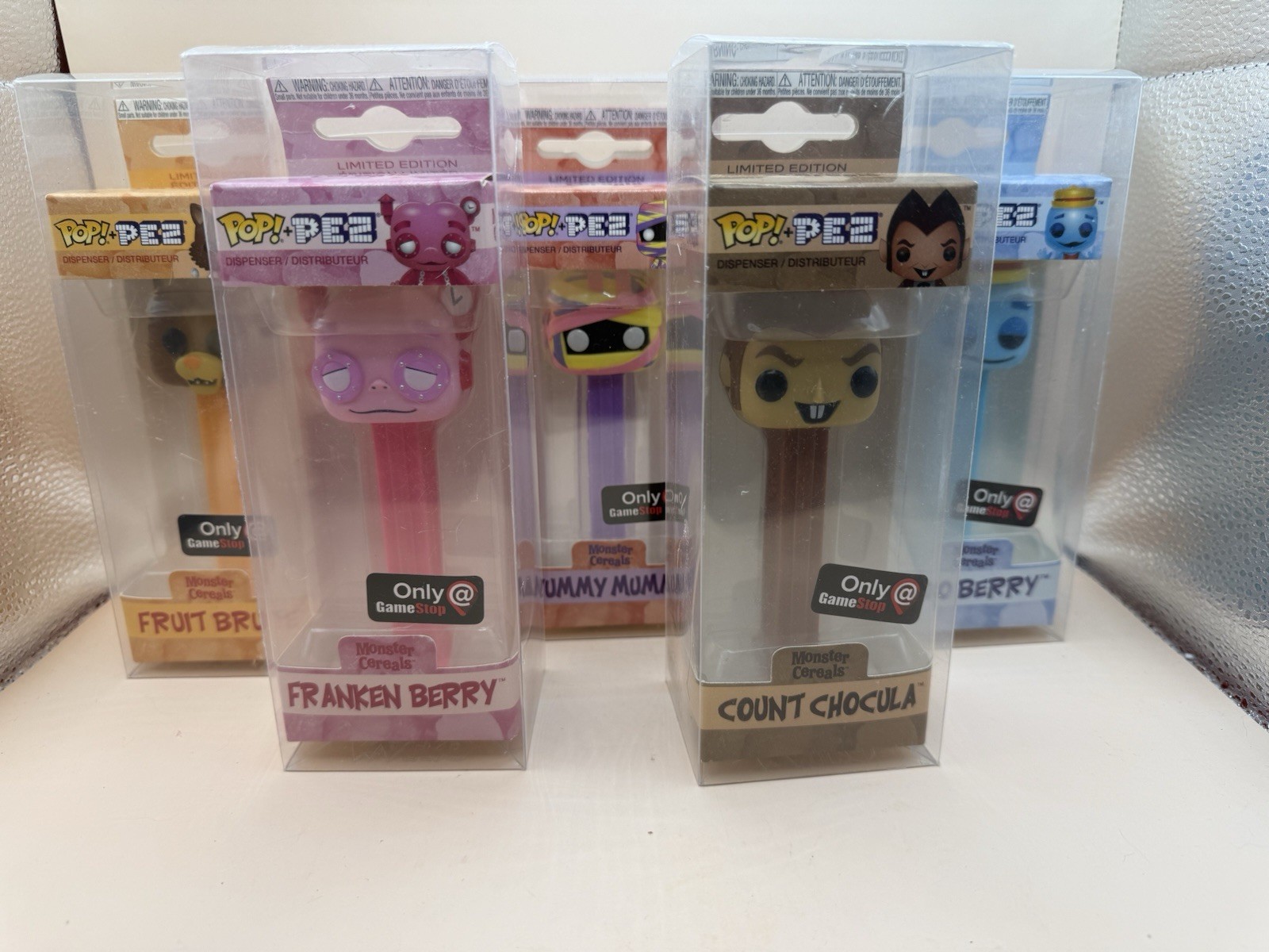 FUNKO POP MONSTER CEREALS  FIVE PIECE PEZ DISPENSER SET EACH IN PROTECTOR NICE