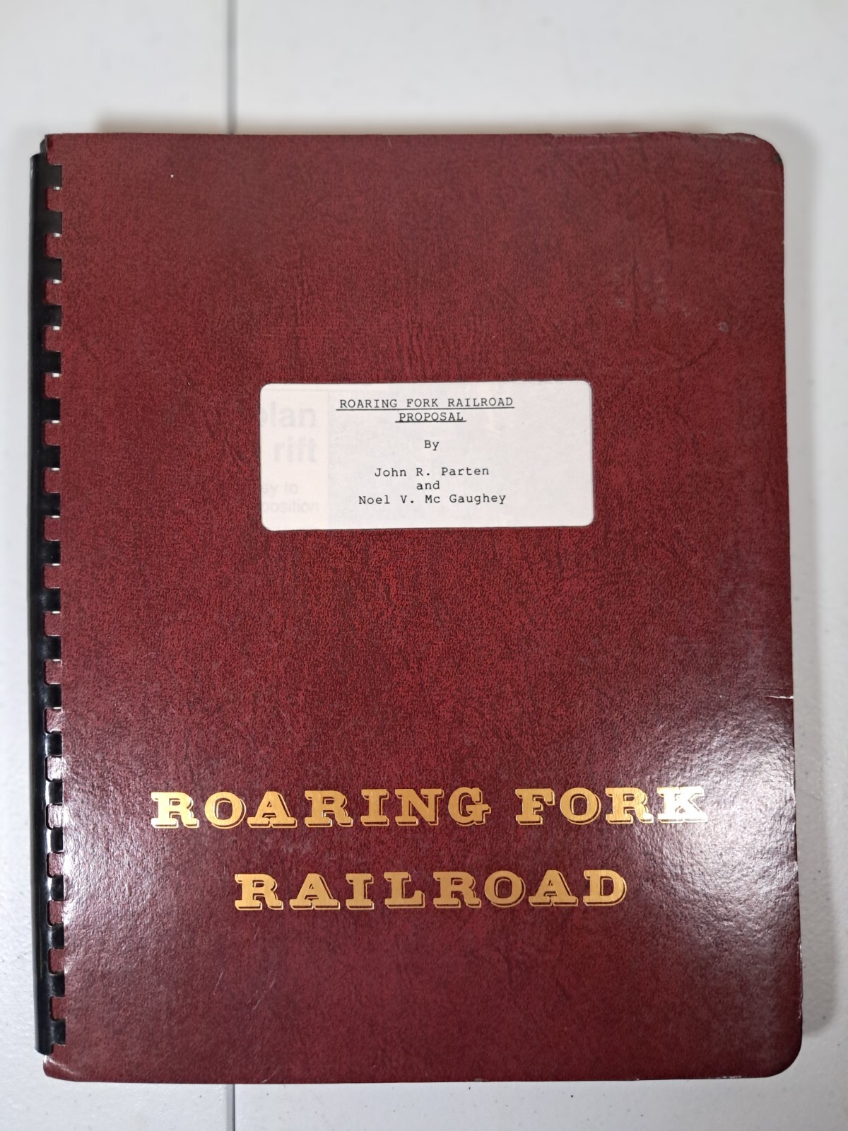 Roaring Fork Railroad Proposal March 1986