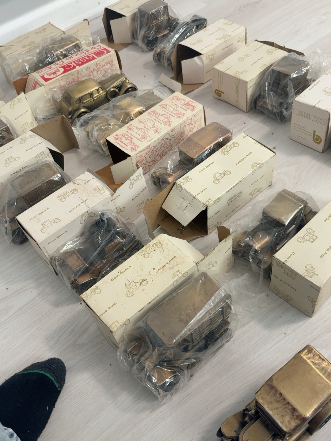 Vintage Banthrico Classic Antique Autos Coin Banks Lot 18 Cars w/ Original Boxes