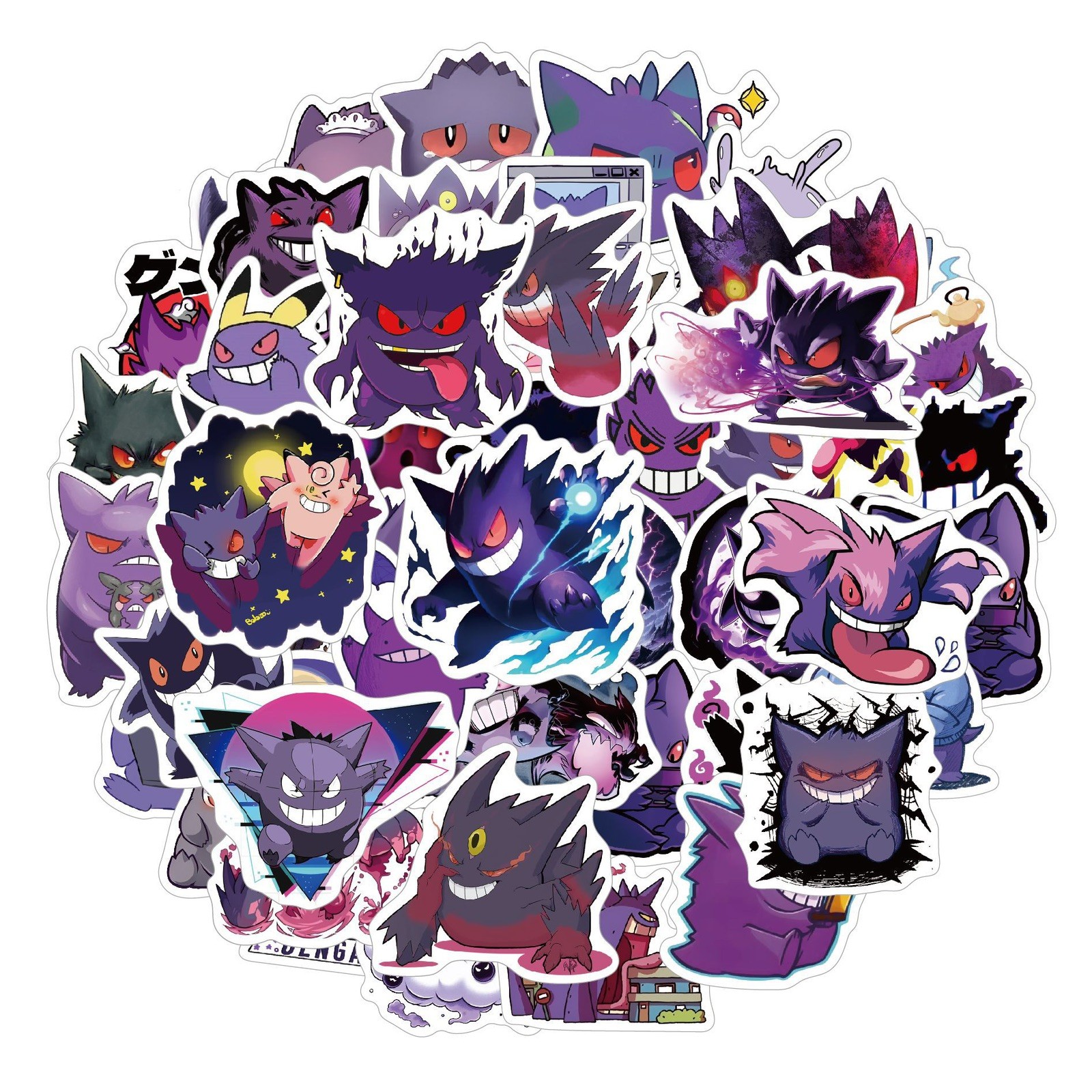 Gengar Stickers 50 Pack Pokemon Waterproof - US Seller
