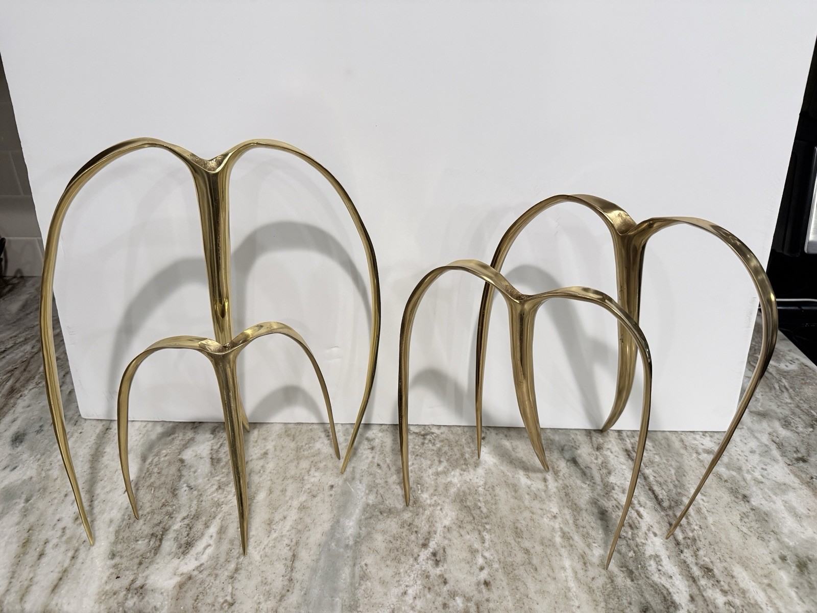 Susan Castok John Richard Gold Bud Vases Set of 4 Luxury Designer Sculptural 