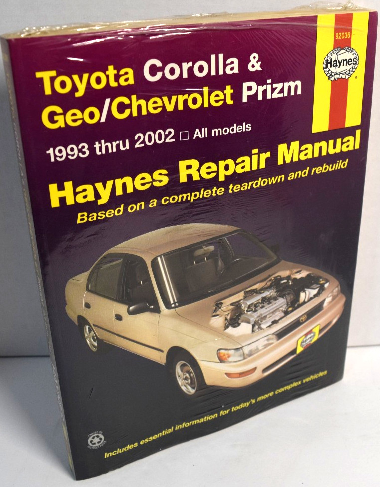 Haynes Repair Manual 92036 Toyota Corolla Geo Chevrolet Prizm 1993-2002 *SEALED* Haynes Repair Manual 92036 Toyota Corolla Geo Chevrolet Prizm 1993-2002 *SEALED*