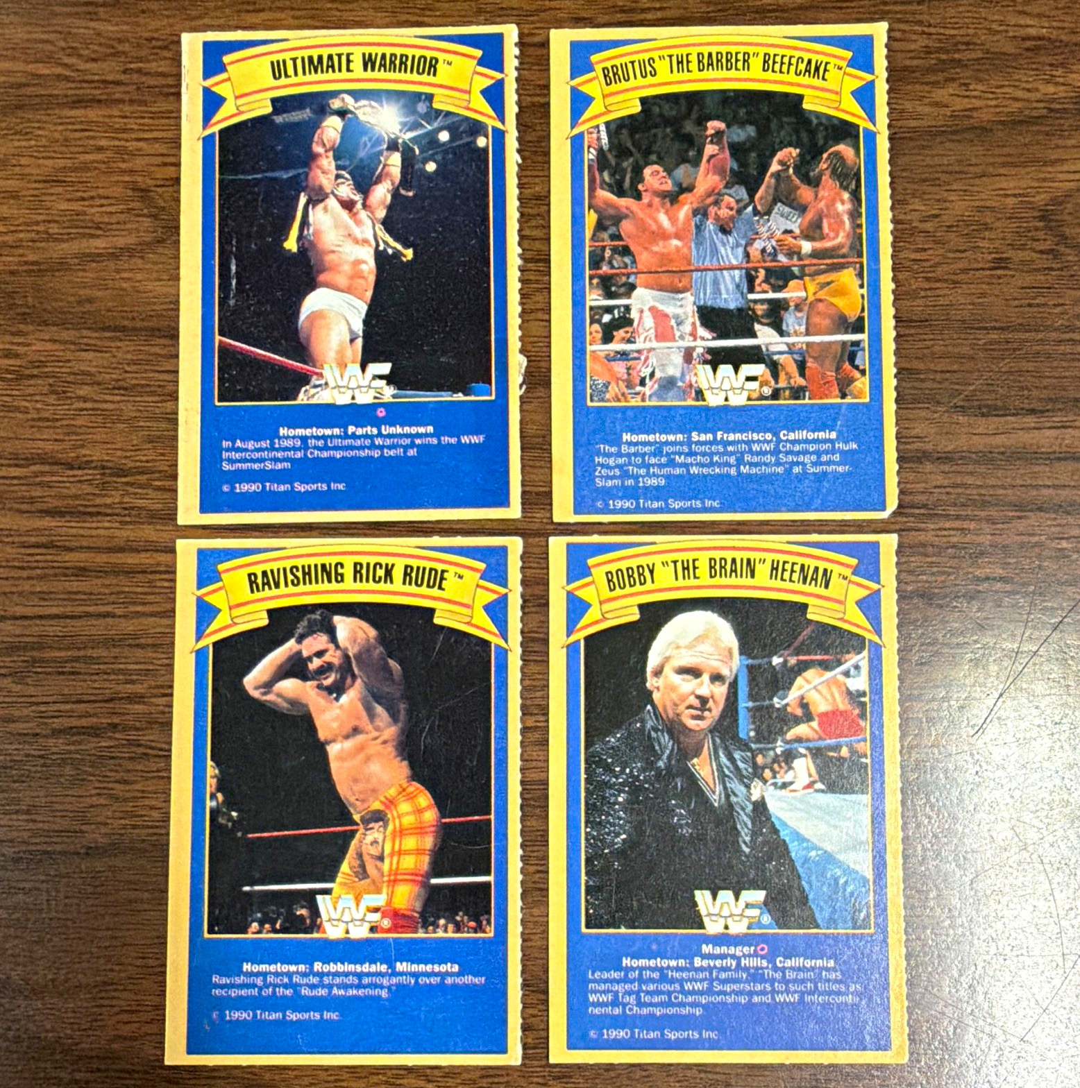 Titan Sports 1990 WWF Superstars 4-Card Lot Ultimate Warrior Rick Rude