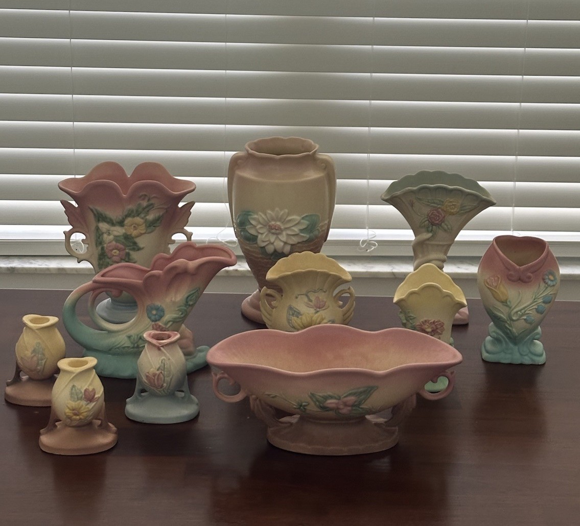 Collection of Vintage Hull Pottery - 11 Pieces Various Sizes and Patterns Collection of Vintage Hull Pottery - 11 Pieces Various Sizes and Patterns