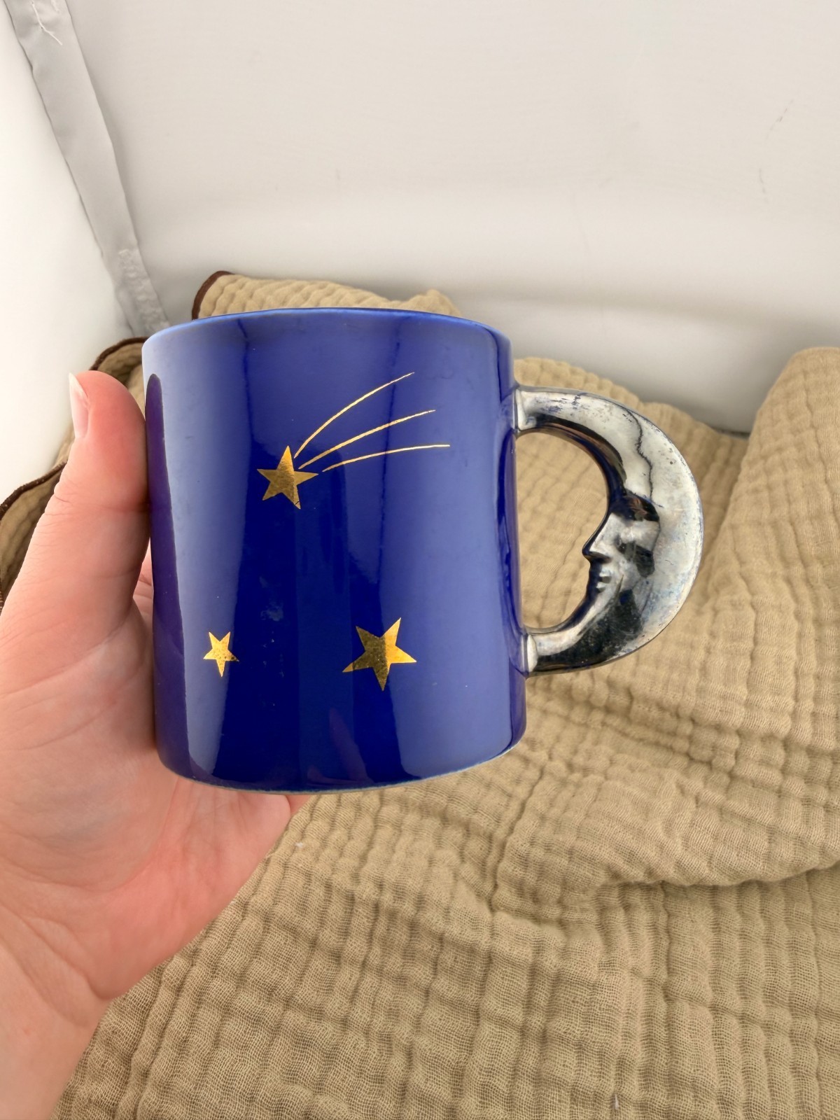 Vintage 1978 Vandor Imports Celestial Moon Stars Mug Japan Silver Handle