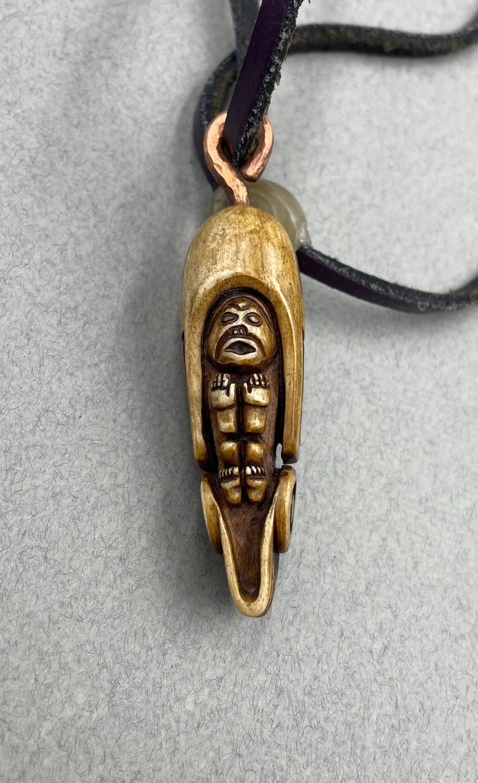 Sea Lion Pendant, Northwest Coast Jewelry, Shamanic Amulet with Abalone, Replica