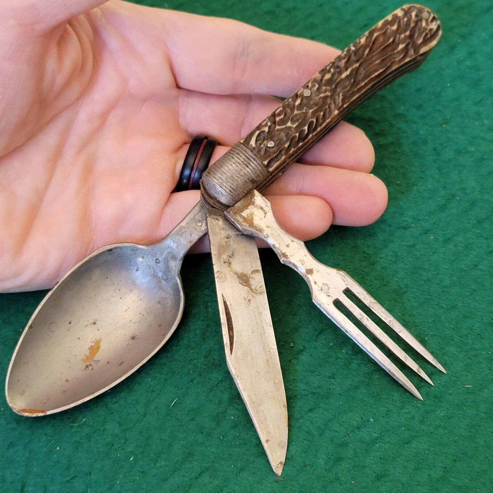 Old Vintage Antique Austrian? 3 Piece Take Apart Hobo Folding Pocket Knife