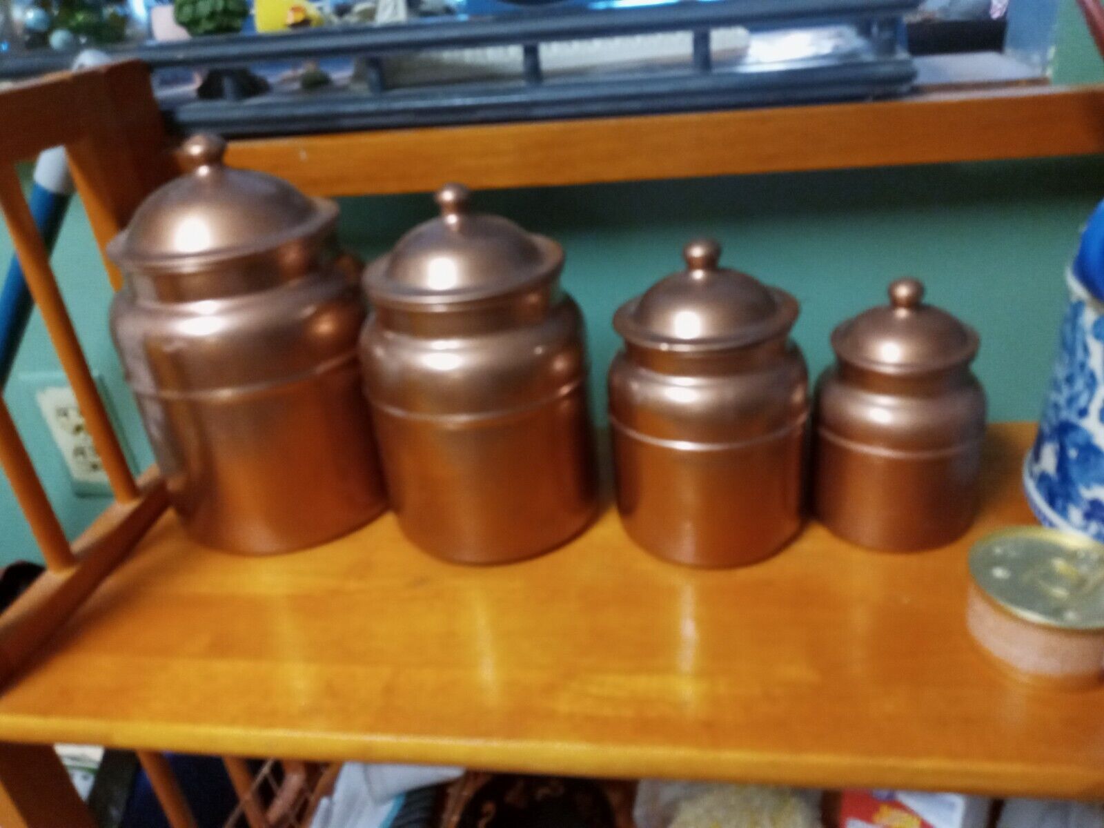 FOUR Revere Ware copper canister  made in Portugal.