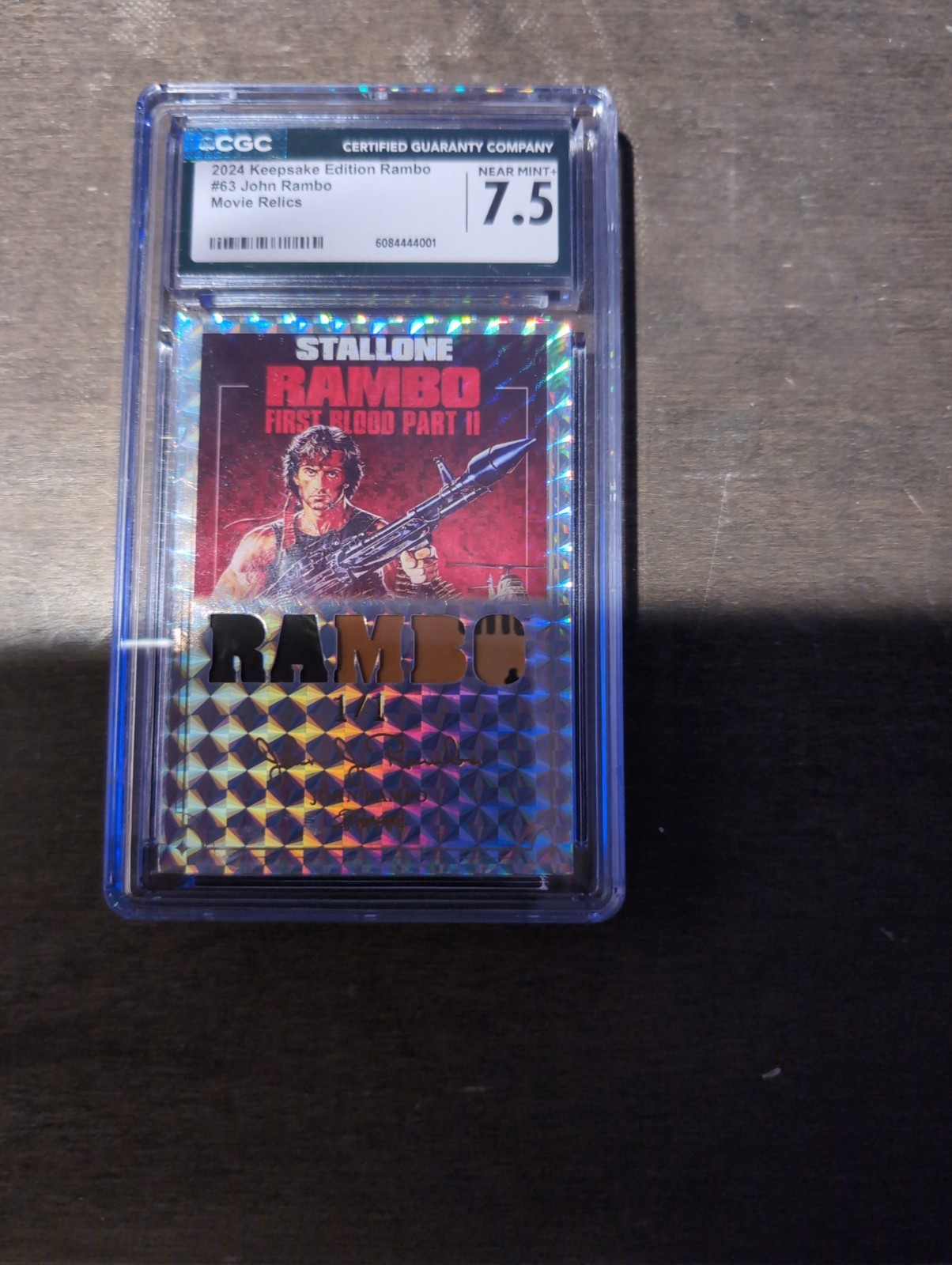 2024 Keepsake Edition Rambo superfractor Relic 1/1 John Rambo #63