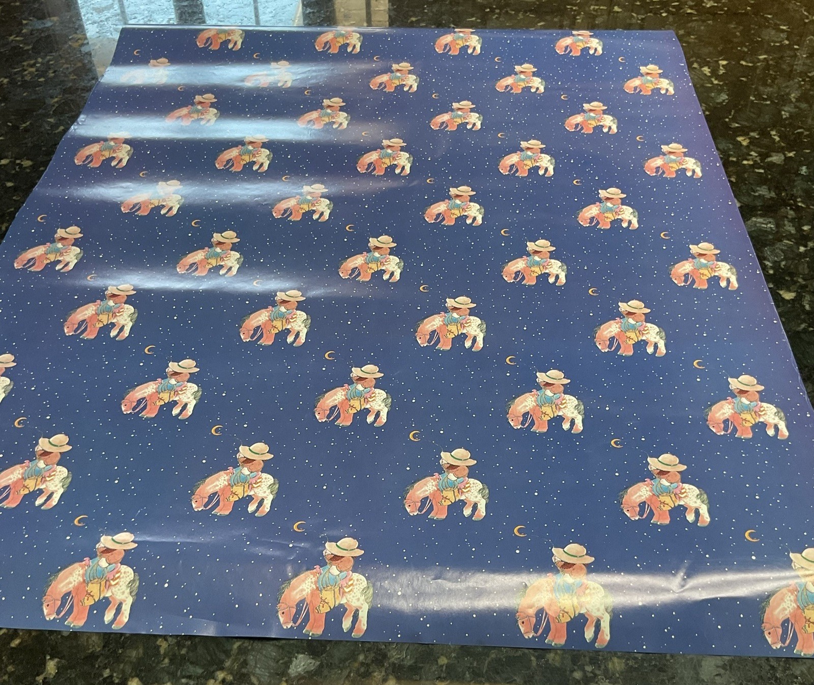 Vintage Michel & Co. Wrapping Paper 30x24” (12 Sheets) Cowgirl & Pony USA *READ*