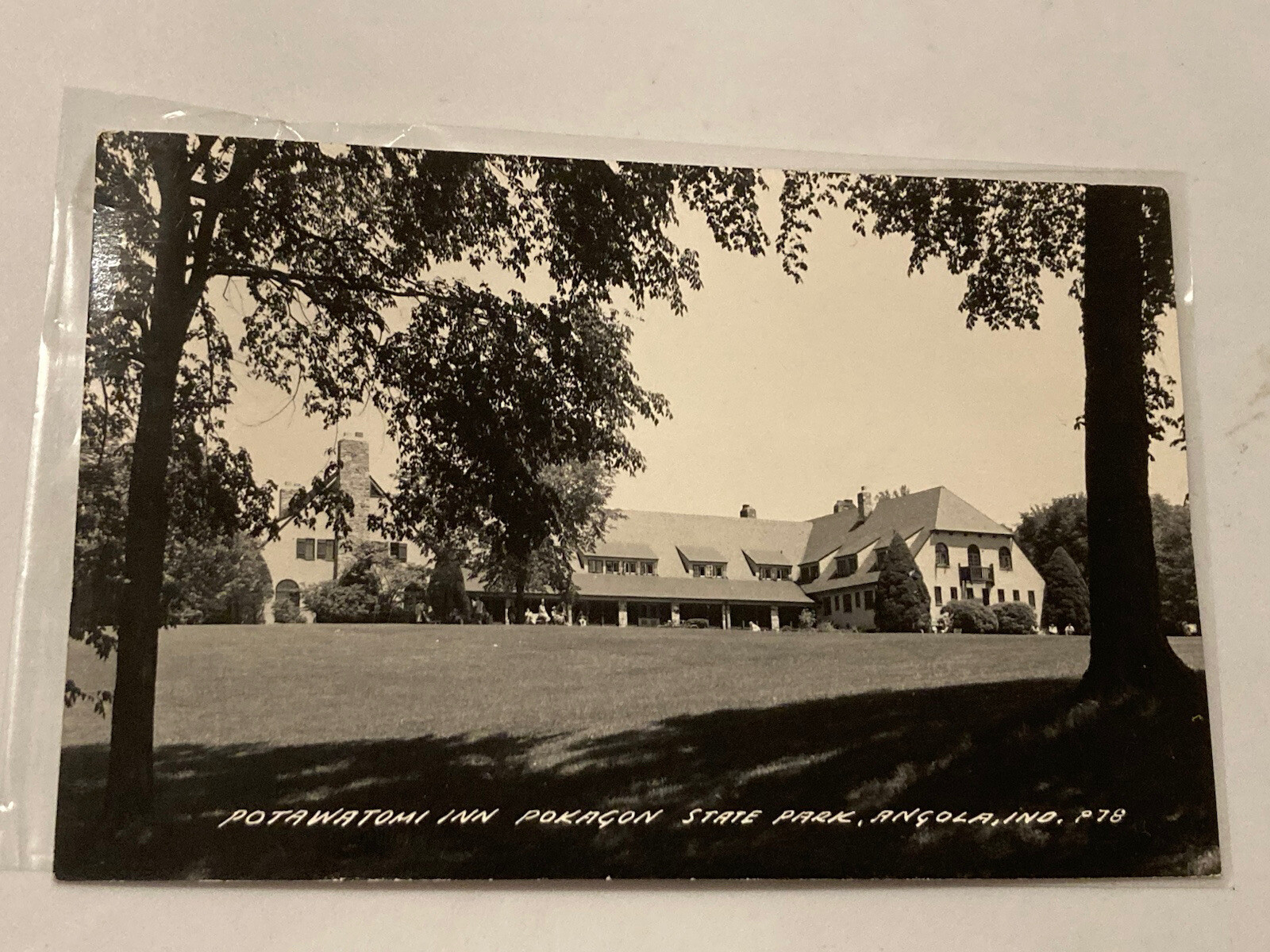 C. 1950 Angola, IN Potawatomi Inn Pokagon State Park Real Photo Postcard RPPC