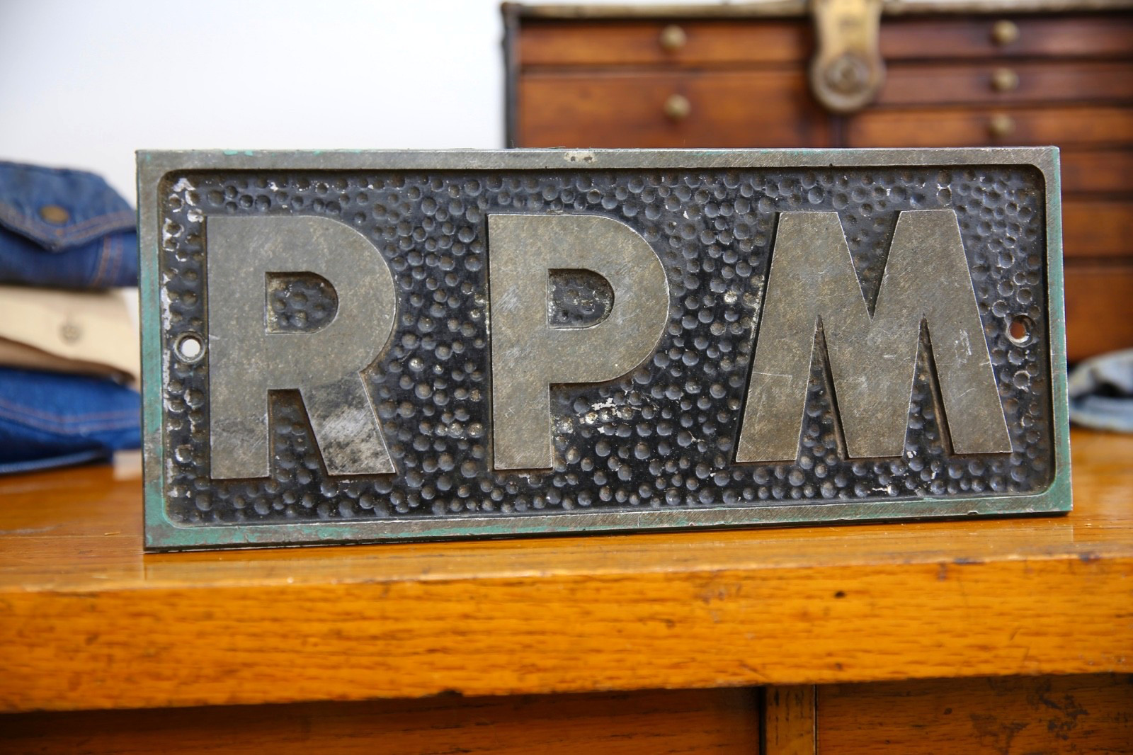 Vintage Tachometer RPM Gauge Car Club Plaque Sign Embossed hot rat rod Original