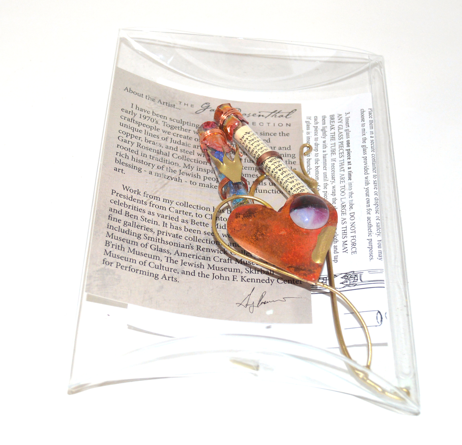 Gary Rosenthal wedding Judaica MIXED METALS MEZUZAH with non kosher scroll