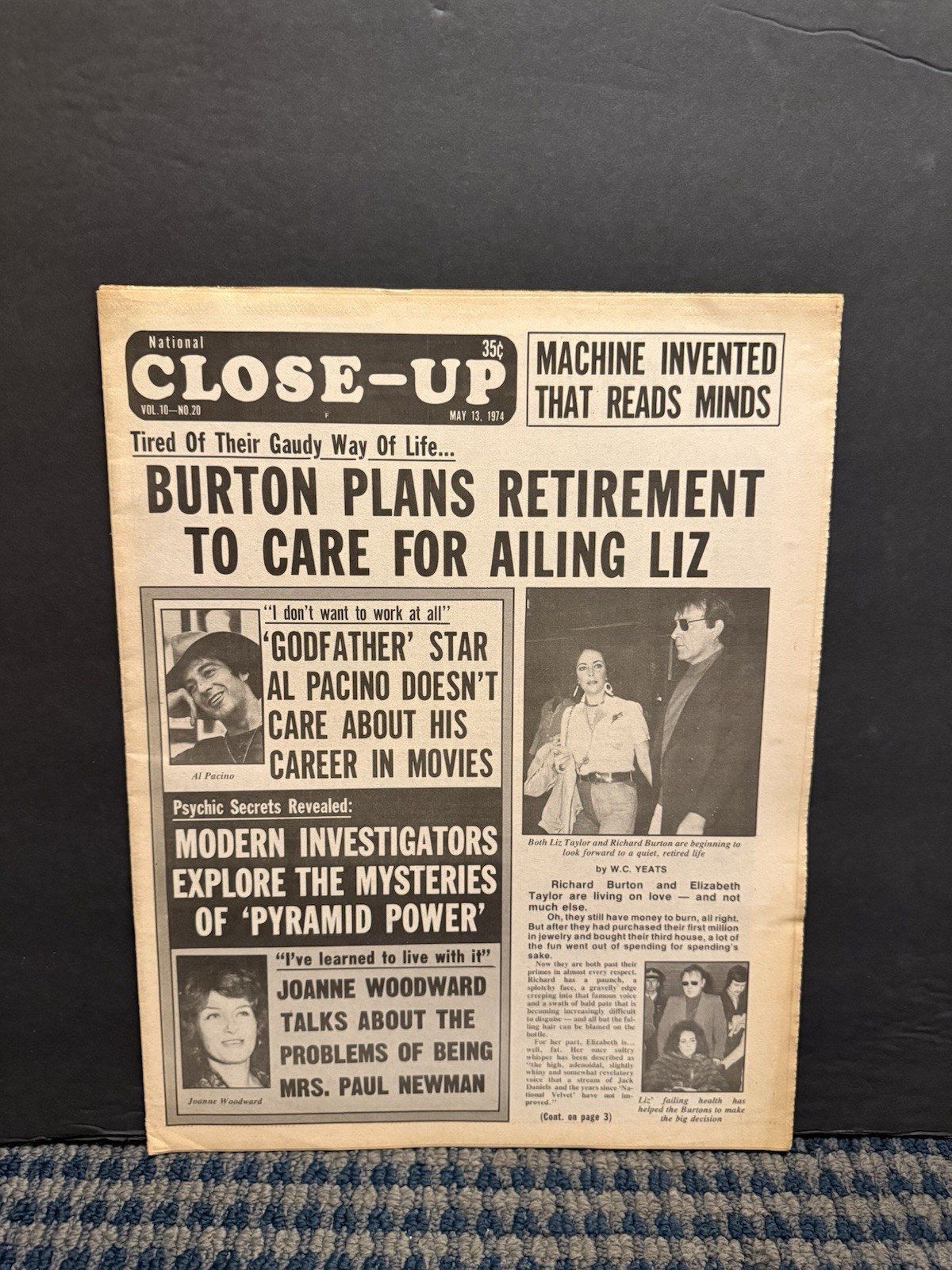 1974 May 13th National Close-Up Newspaper, Al Pacino, Joanne Woodward (10U)