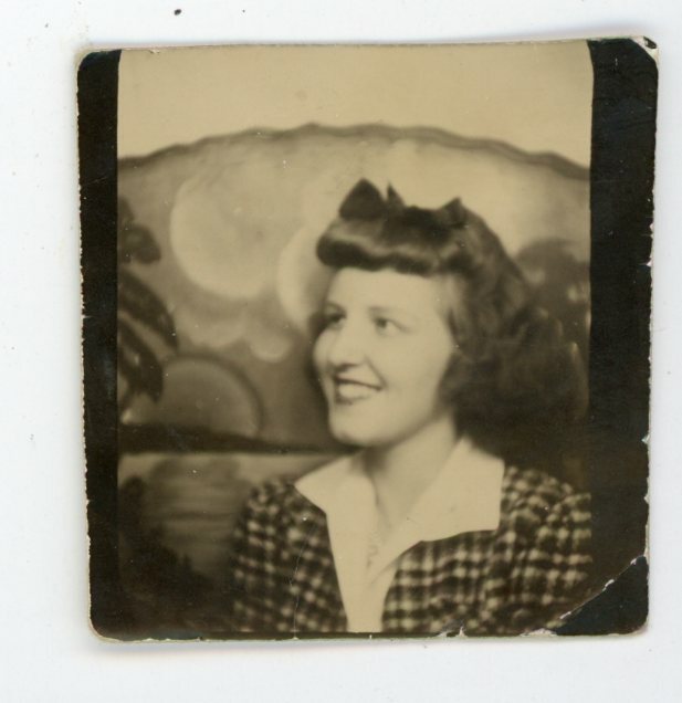 Pretty stylish woman painted background   Vintage photo booth photobooth 