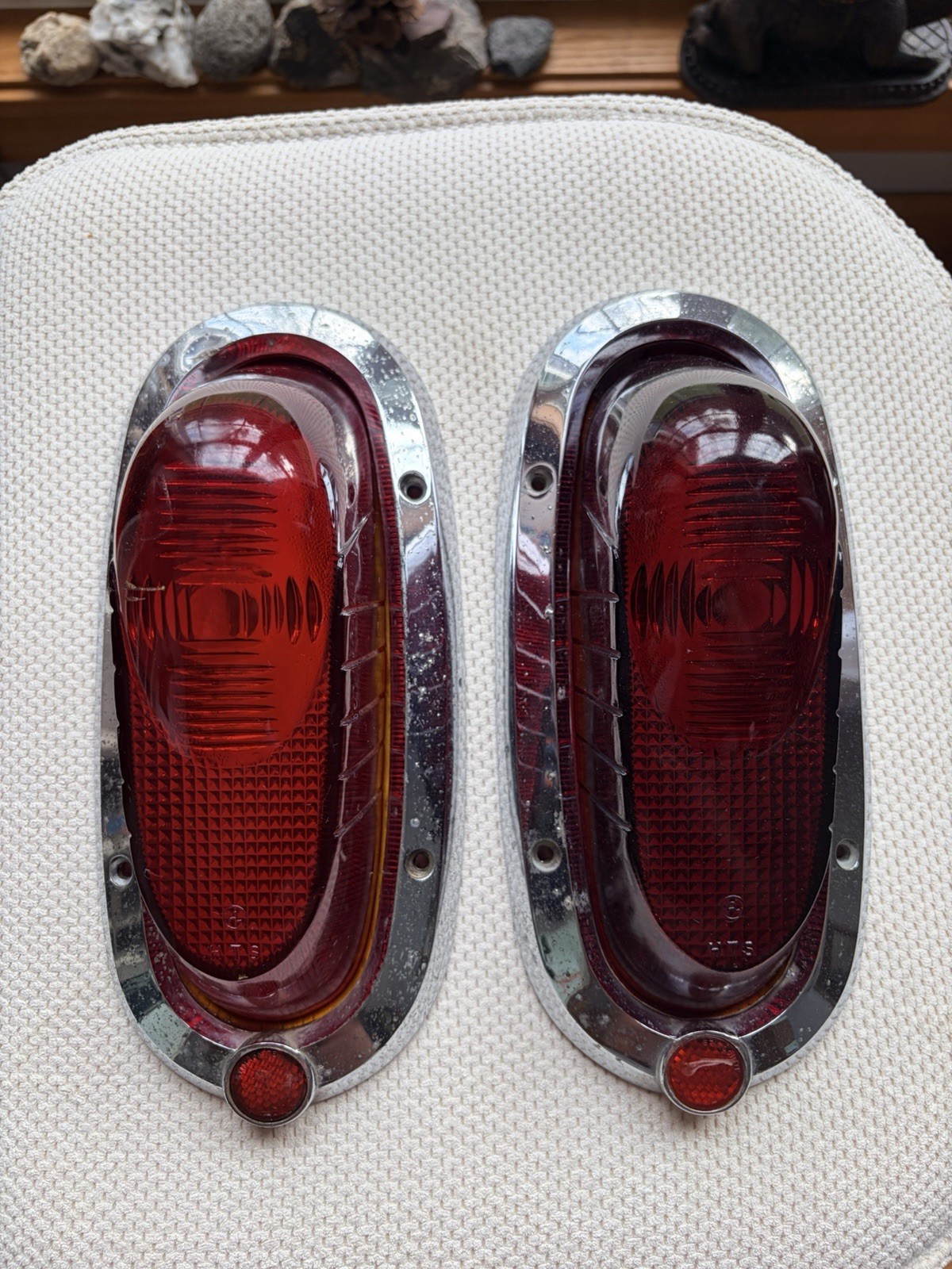 Studebaker Tail Lights 1951 Champion Commander Vintage  One Has An Unseen Chip.