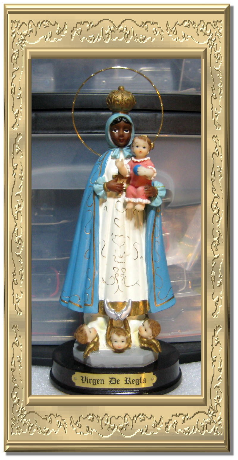 Our Lady of The Rule Statue Virgen De Regla Estatua With Metal Gold Halo Our Lady of The Rule Statue Virgen De Regla Estatua With Metal Gold Halo